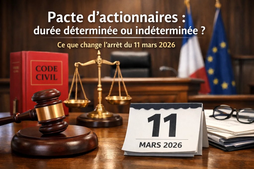 pacte d actionnaires duree determinee ou indeterminee arret 11 mars 2026 analyse juridique avocat droit des societes